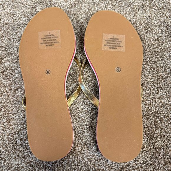 Lilly Pulitzer x Target NWOT Flip Flops Nosey Posey Size 6 Beach Vacation Cruise - Picture 9 of 9